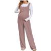 image:imageMakeMeChic Womens Maternity Jumpsuits Sleeveless Rib Knitted Straight Leg Overalls RomperDark Pink