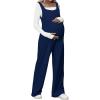 image:imageMakeMeChic Womens Maternity Jumpsuits Sleeveless Rib Knitted Straight Leg Overalls RomperRoyal Blue