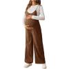 image:imageMakeMeChic Womens Maternity Overalls Spaghetti Strap Sleeveless Wide Leg Fall Retro Pregnancy JumpsuitMocha Brown