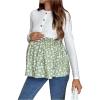 image:imageMakeMeChic Womens Maternity Shirts Crew Neck Button Up Long Sleeve Boho Top Blouse Maternity ClothesMulticolor