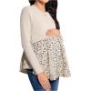 image:imageMakeMeChic Womens Maternity Shirts Floral Long Sleeve Crew Neck Nursing Casual Blouses TopsApricot