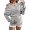 image:imageMakeMeChic Womens Maternity Shirts Summer Long Sleeve Ruched Pregnancy Asymmetrical TopsGrey