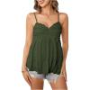image:imageMakeMeChic Womens Maternity Summer Tank Tops Spaghetti Strap Ruffle Hem Sleeveless Pregnancy CamisoleDark Green