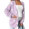 image:imageMakeMeChic Womens Maternity Sweater Cardigan Heart Print Long Sleeve Open Front Cute CoatPurple