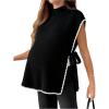 image:imageMakeMeChic Womens Maternity Sweater Vest Mock Neck Tie Side Sleeveless Pregnancy TopsBlack
