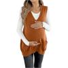 image:imageMakeMeChic Womens Maternity Sweater Vest V Neck Sleeveless Pregnancy Sweaters TopsCoffee Brown