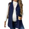 image:imageMakeMeChic Womens Maternity Vest Jacket Corduroy Sleeveless Button Down Jackets BlazerRoyal Blue