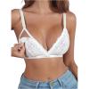 image:imageMakeMeChic Womens Nursing Bras for Breastfeeding Bodily Lace Sheer Maternity Lingerie BraletteWhite Floral Lace