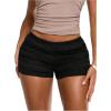 image:imageMakeMeChic Womens Ruffle Mini Shorts Crochet Layered Mesh Lace Micro ShortsBlack Solid
