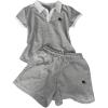 image:imageMakeMeChic Womens Summer 2 Piece Outfits Short Sleeve Collared Golf Shirt and Shorts SetGrey