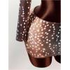 image:imageMakeMeChic Womens 2 Piece Fall Outfits Fur Dots Print Long Sleeve Crop Top and Mini Skirt Matching SetKhaki