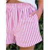 image:imageMakeMeChic Womens 2 Piece Summer Outfits Crew Neck Short Sleeve Graphic Tee and Striped Shorts Clothing SetsMulticolor