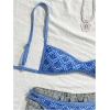 image:imageMakeMeChic Womens Boho Micro Thong Bikini Sets Cheetah Gingham High Cut Sexy Cute Bathing Suit SwimsuitBlue