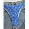 image:imageMakeMeChic Womens Boho Micro Thong Bikini Sets Cheetah Gingham High Cut Sexy Cute Bathing Suit SwimsuitBlue