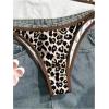 image:imageMakeMeChic Womens Boho Micro Thong Bikini Sets Cheetah Gingham High Cut Sexy Cute Bathing Suit SwimsuitCheetah Brown
