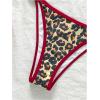 image:imageMakeMeChic Womens Boho Micro Thong Bikini Sets Cheetah Gingham High Cut Sexy Cute Bathing Suit SwimsuitCheetah Print