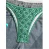 image:imageMakeMeChic Womens Boho Micro Thong Bikini Sets Cheetah Gingham High Cut Sexy Cute Bathing Suit SwimsuitGreen Floral