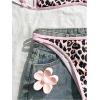 image:imageMakeMeChic Womens Boho Micro Thong Bikini Sets Cheetah Gingham High Cut Sexy Cute Bathing Suit SwimsuitLeopard