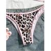 image:imageMakeMeChic Womens Boho Micro Thong Bikini Sets Cheetah Gingham High Cut Sexy Cute Bathing Suit SwimsuitLeopard