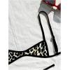 image:imageMakeMeChic Womens Boho Micro Thong Bikini Sets Cheetah Gingham High Cut Sexy Cute Bathing Suit SwimsuitLeopard Black