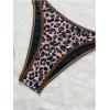 image:imageMakeMeChic Womens Boho Micro Thong Bikini Sets Cheetah Gingham High Cut Sexy Cute Bathing Suit SwimsuitLeopard Dark Brown