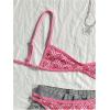 image:imageMakeMeChic Womens Boho Micro Thong Bikini Sets Cheetah Gingham High Cut Sexy Cute Bathing Suit SwimsuitPink