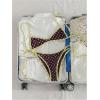 image:imageMakeMeChic Womens Boho Micro Thong Bikini Sets Cheetah Gingham High Cut Sexy Cute Bathing Suit SwimsuitPolka Dots Brown