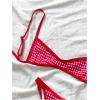 image:imageMakeMeChic Womens Boho Micro Thong Bikini Sets Cheetah Gingham High Cut Sexy Cute Bathing Suit SwimsuitRed