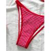 image:imageMakeMeChic Womens Boho Micro Thong Bikini Sets Cheetah Gingham High Cut Sexy Cute Bathing Suit SwimsuitRed