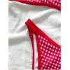 image:imageMakeMeChic Womens Boho Micro Thong Bikini Sets Cheetah Gingham High Cut Sexy Cute Bathing Suit SwimsuitRed
