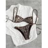 image:imageMakeMeChic Womens Boho Micro Thong Bikini Sets Cheetah Gingham High Cut Sexy Cute Bathing Suit SwimsuitSequin Leopard