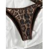 image:imageMakeMeChic Womens Boho Micro Thong Bikini Sets Cheetah Gingham High Cut Sexy Cute Bathing Suit SwimsuitSequin Leopard
