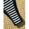 image:imageMakeMeChic Womens Boho Micro Thong Bikini Sets Cheetah Gingham High Cut Sexy Cute Bathing Suit SwimsuitStriped Black
