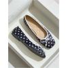 image:imageMakeMeChic Womens Bow Knot Polka Dots Flat Shoes Beaded Closed Toe Ballet Spring Summer FlatsBlack