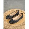 image:imageMakeMeChic Womens Bow Knot Polka Dots Flat Shoes Beaded Closed Toe Ballet Spring Summer FlatsBlack Plaid