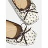 image:imageMakeMeChic Womens Bow Knot Polka Dots Flat Shoes Beaded Closed Toe Ballet Spring Summer FlatsCoffee Brown