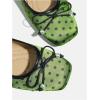image:imageMakeMeChic Womens Bow Knot Polka Dots Flat Shoes Beaded Closed Toe Ballet Spring Summer FlatsGreen
