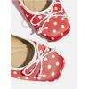 image:imageMakeMeChic Womens Bow Knot Polka Dots Flat Shoes Beaded Closed Toe Ballet Spring Summer FlatsRed