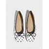 image:imageMakeMeChic Womens Bow Knot Polka Dots Flat Shoes Beaded Closed Toe Ballet Spring Summer FlatsWhite