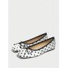 image:imageMakeMeChic Womens Bow Knot Polka Dots Flat Shoes Beaded Closed Toe Ballet Spring Summer FlatsWhite