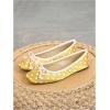 image:imageMakeMeChic Womens Bow Knot Polka Dots Flat Shoes Beaded Closed Toe Ballet Spring Summer FlatsYellow