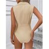 image:imageMakeMeChic Womens Collared Bodysuits Wrap V Neck Sleeveless Dressy Business Casual Blouse TopsApricot