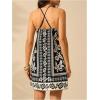 image:imageMakeMeChic Womens Halter Mini Dresses Summer Backless Tropical Caribbean Outfits Boho Beach DressesBlack Floral