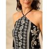 image:imageMakeMeChic Womens Halter Mini Dresses Summer Backless Tropical Caribbean Outfits Boho Beach DressesBlack Floral