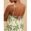 image:imageMakeMeChic Womens Halter Mini Dresses Summer Backless Tropical Caribbean Outfits Boho Beach DressesGreen and White B