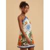image:imageMakeMeChic Womens Halter Mini Dresses Summer Backless Tropical Caribbean Outfits Boho Beach DressesMulticolor Floral
