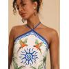 image:imageMakeMeChic Womens Halter Mini Dresses Summer Backless Tropical Caribbean Outfits Boho Beach DressesMulticolor Floral