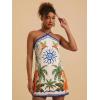 image:imageMakeMeChic Womens Halter Mini Dresses Summer Backless Tropical Caribbean Outfits Boho Beach DressesMulticolor Floral