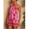 image:imageMakeMeChic Womens Halter Mini Dresses Summer Backless Tropical Caribbean Outfits Boho Beach DressesPink