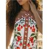 image:imageMakeMeChic Womens Halter Mini Dresses Summer Backless Tropical Caribbean Outfits Boho Beach DressesRed